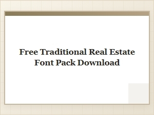 Free Traditional Real Estate Font Pack